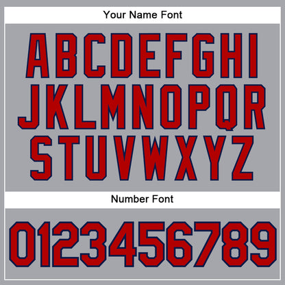 Custom Gray Red-Navy Authentic Sleeveless Baseball Jersey - Sky-Custom