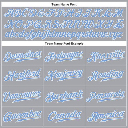 Custom Gray Light Blue-White Authentic Sleeveless Baseball Jersey - Sky-Custom