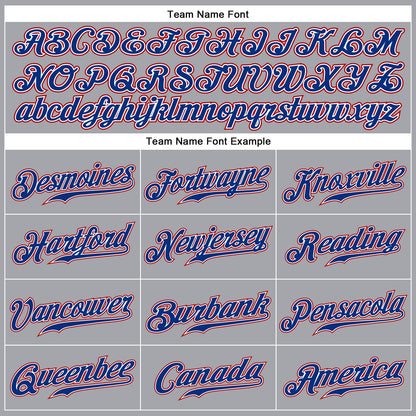 Custom Gray Royal-Red Authentic Sleeveless Baseball Jersey - Sky-Custom