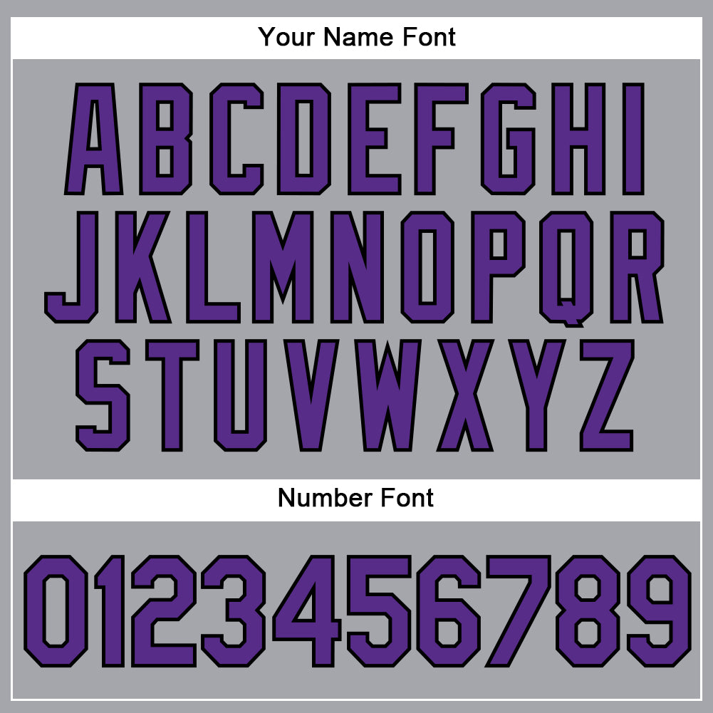 Custom Gray Purple-Black Authentic Sleeveless Baseball Jersey - Sky-Custom