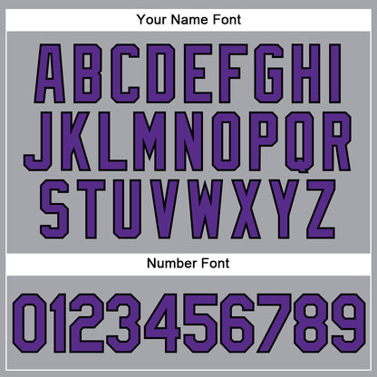 Custom Gray Purple-Black Authentic Sleeveless Baseball Jersey - Sky-Custom