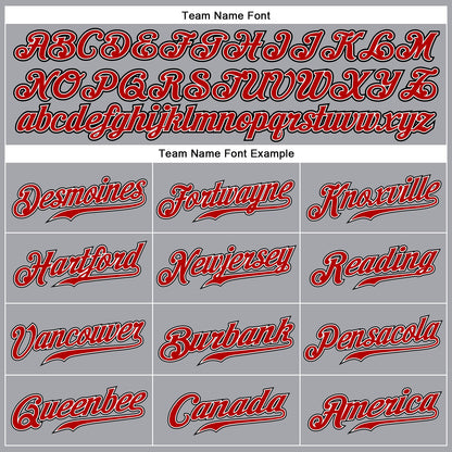 Custom Gray Red-Black Authentic Sleeveless Baseball Jersey - Sky-Custom