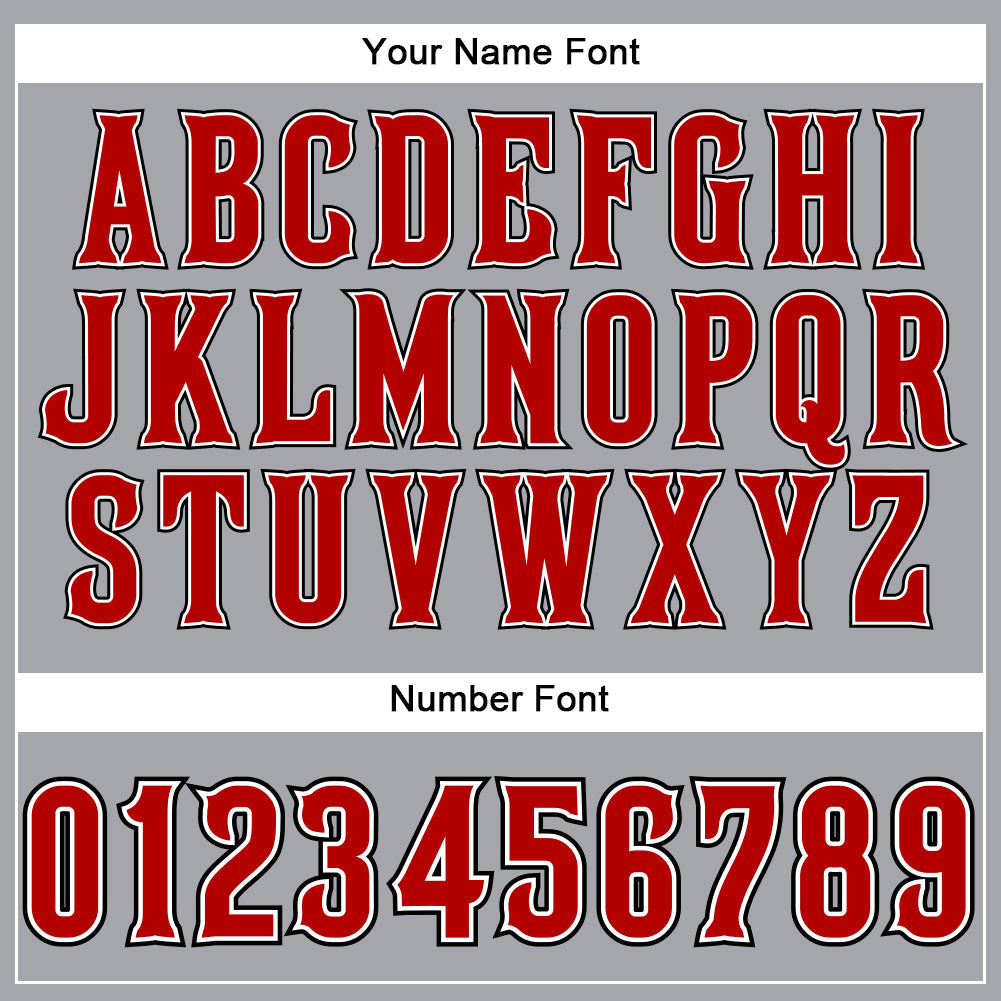 Custom Gray Red-Black Authentic Sleeveless Baseball Jersey - Sky-Custom