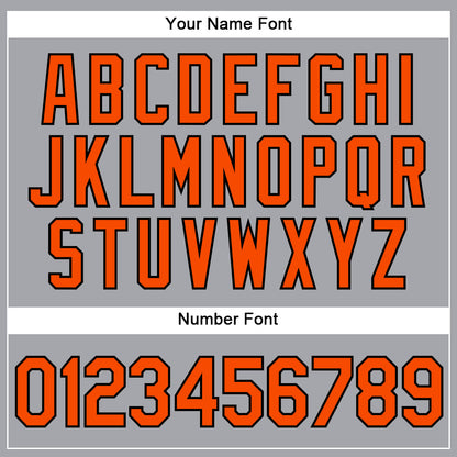 Custom Gray Orange-Black Authentic Sleeveless Baseball Jersey - Sky-Custom