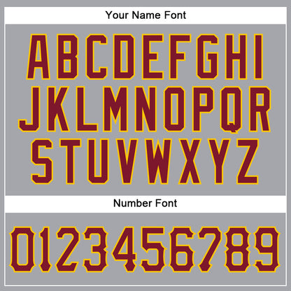 Custom Gray Crimson-Gold Authentic Sleeveless Baseball Jersey - Sky-Custom