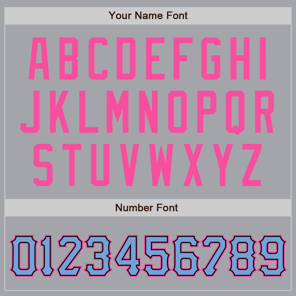 Custom Gray Light Blue-Pink Authentic Baseball Jersey - Sky-Custom