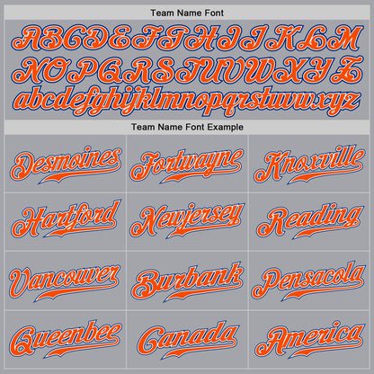 Custom Gray Orange White-Royal Authentic Baseball Jersey - Sky-Custom