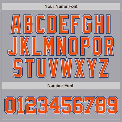 Custom Gray Orange White-Royal Authentic Baseball Jersey - Sky-Custom