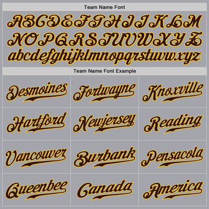 Custom Gray Brown-Gold Authentic Baseball Jersey - Sky-Custom
