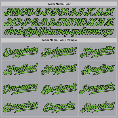 Custom Gray Neon Green-Black Authentic Baseball Jersey - Sky-Custom