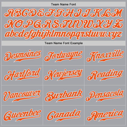 Custom Gray Orange-White Authentic Baseball Jersey - Sky-Custom