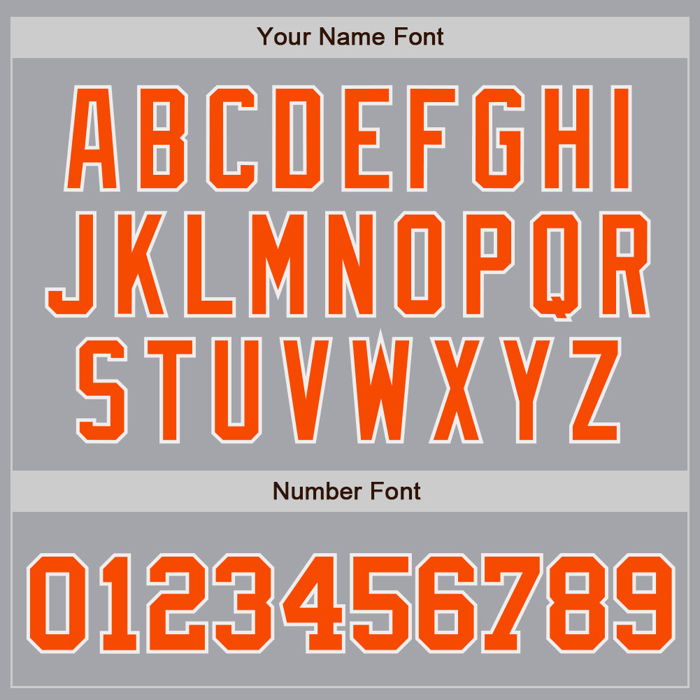 Custom Gray Orange-White Authentic Baseball Jersey - Sky-Custom