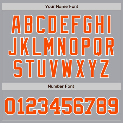 Custom Gray Orange-White Authentic Baseball Jersey - Sky-Custom