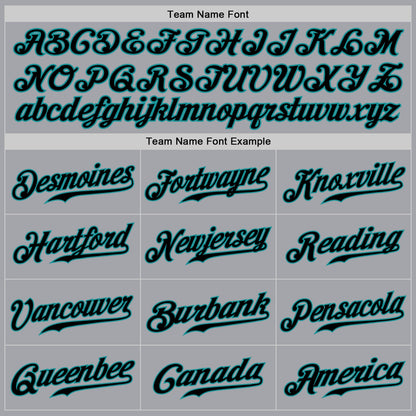Custom Gray Black-Teal Authentic Baseball Jersey - Sky-Custom