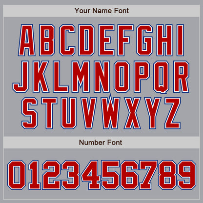 Custom Gray Red White-Royal Authentic Baseball Jersey - Sky-Custom