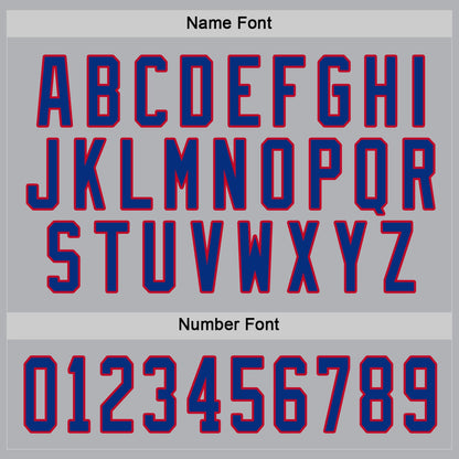 Custom Gray Royal-Red Hockey Jersey - Sky-Custom