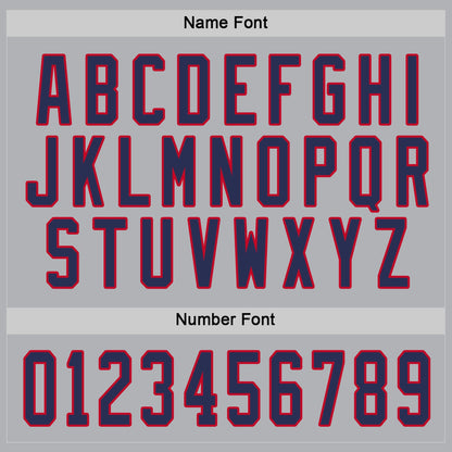 Custom Gray Navy-Red Hockey Jersey - Sky-Custom