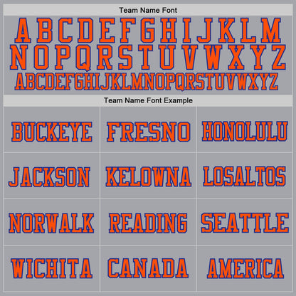 Custom Gray Royal-Orange Mesh Authentic Football Jersey - Sky-Custom