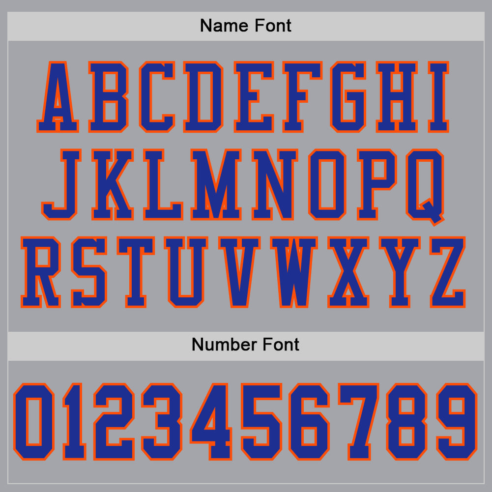 Custom Gray Royal-Orange Mesh Authentic Football Jersey - Sky-Custom