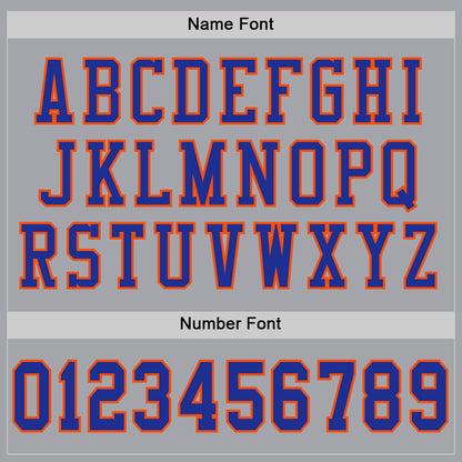 Custom Gray Royal-Orange Mesh Authentic Football Jersey - Sky-Custom