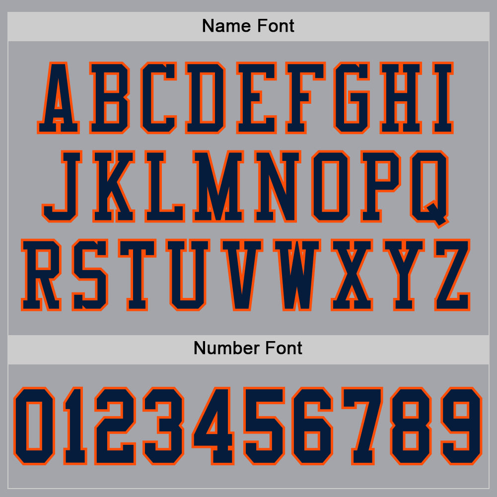 Custom Gray Navy-Orange Mesh Authentic Football Jersey - Sky-Custom