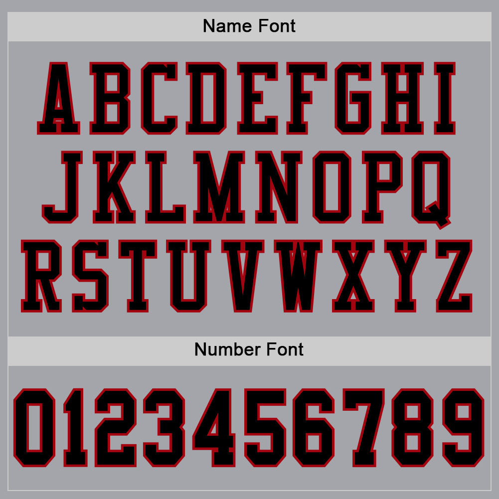 Custom Gray Black-Red Mesh Authentic Football Jersey - Sky-Custom