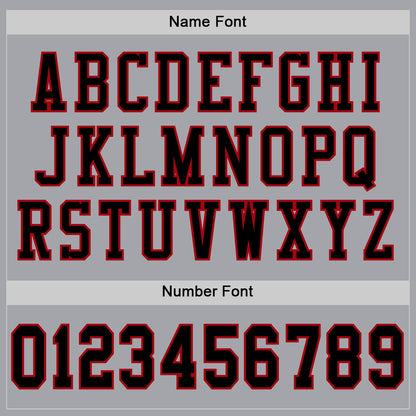 Custom Gray Black-Red Mesh Authentic Football Jersey - Sky-Custom