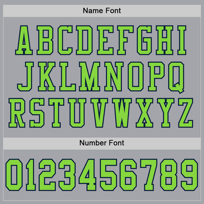 Custom Gray Neon Green-Navy Mesh Authentic Football Jersey - Sky-Custom