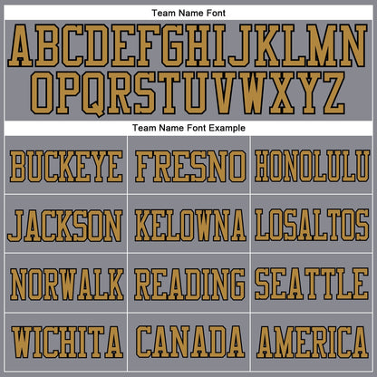 Custom Gray Black-Old Gold Mesh Authentic Football Jersey - Sky-Custom