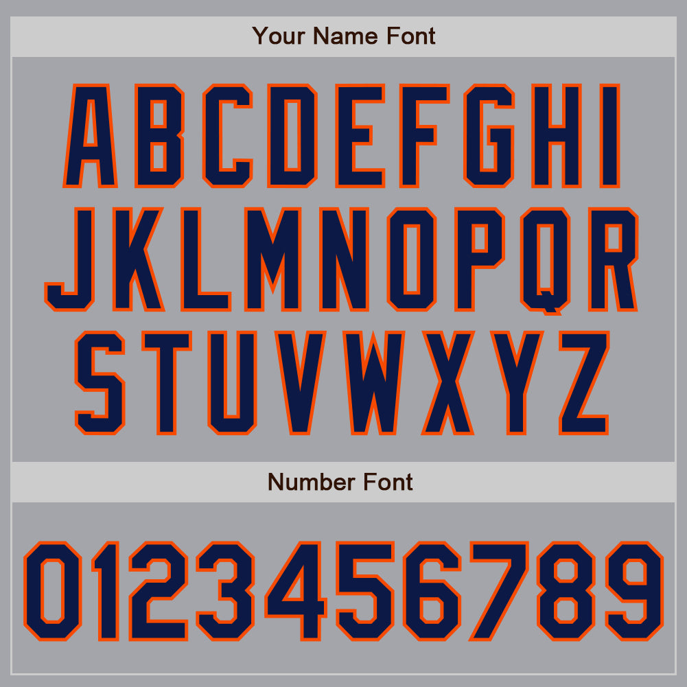 Custom Gray Navy-Orange Authentic Baseball Jersey - Sky-Custom