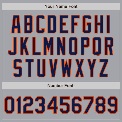 Custom Gray Navy-Orange Authentic Baseball Jersey - Sky-Custom