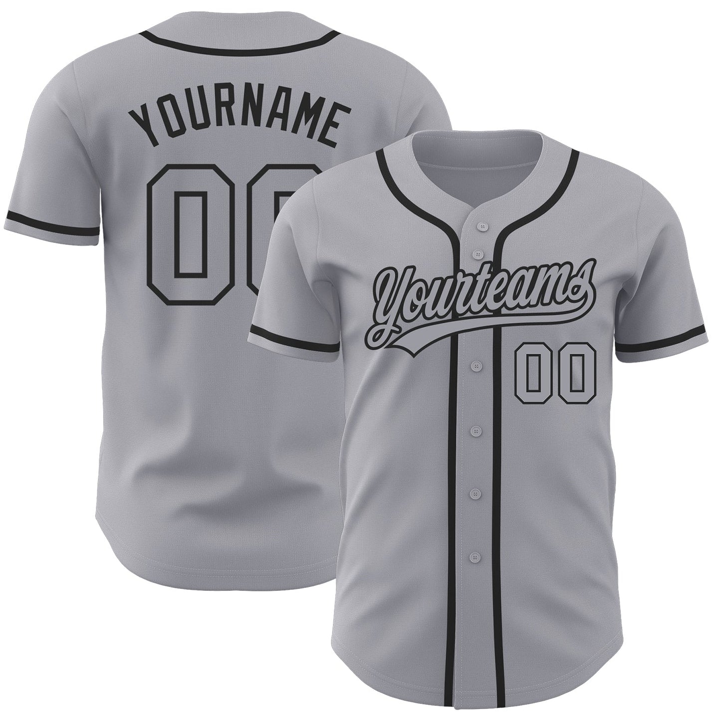 Custom Gray Gray-Black Authentic Baseball Jersey - Sky-Custom