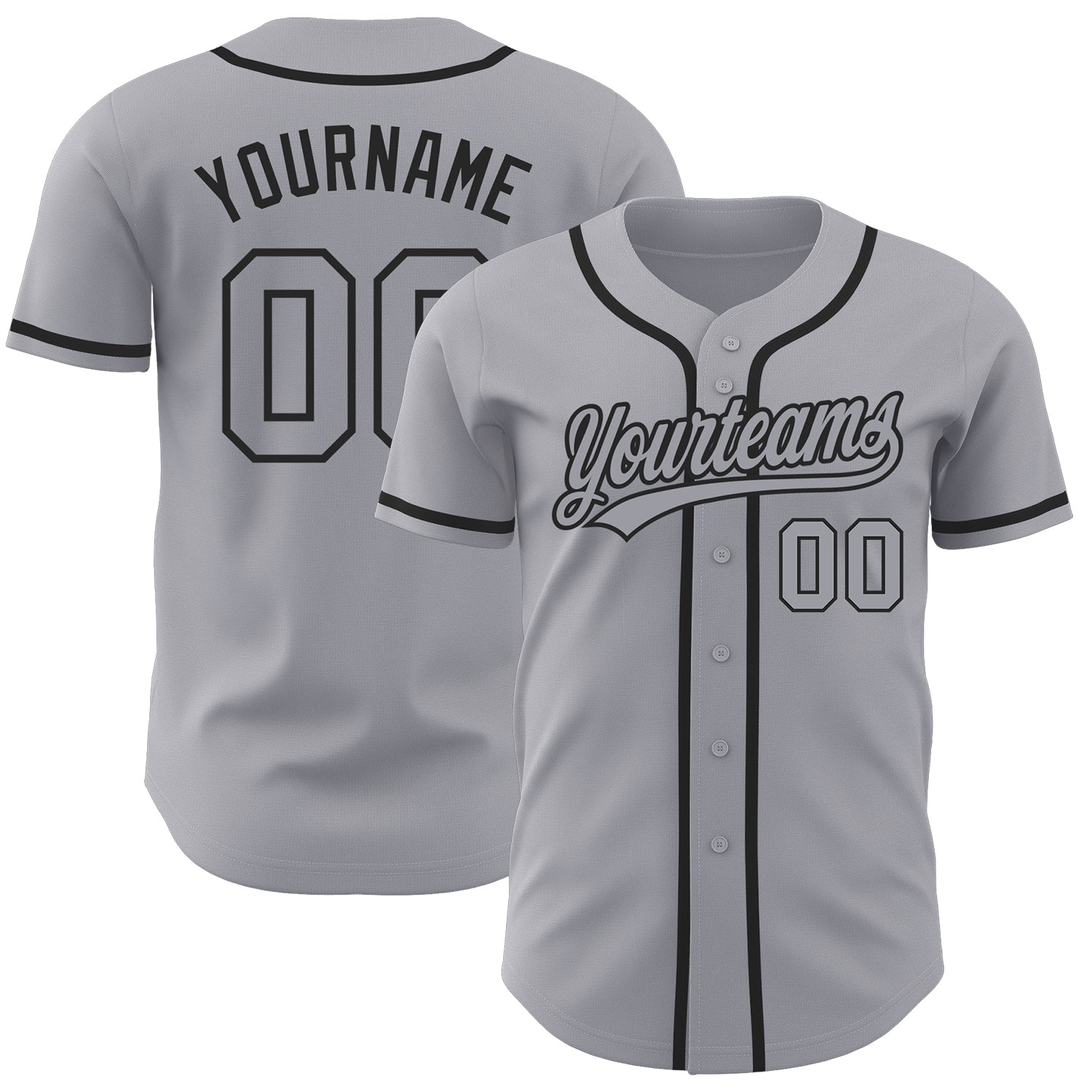 Custom Gray Gray-Black Authentic Baseball Jersey - Sky-Custom