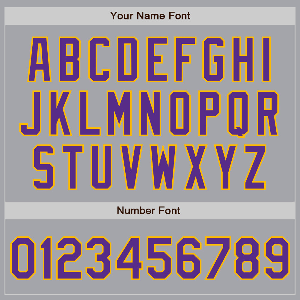 Custom Gray Purple-Gold Authentic Baseball Jersey - Sky-Custom
