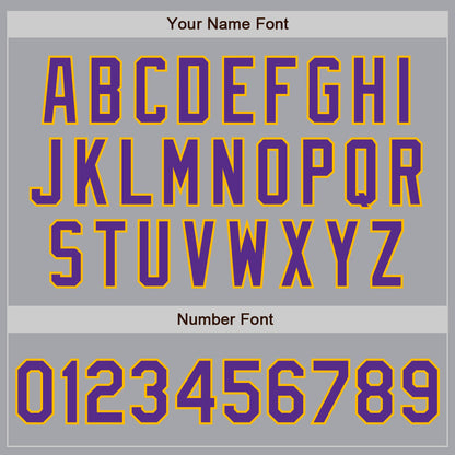 Custom Gray Purple-Gold Authentic Baseball Jersey - Sky-Custom