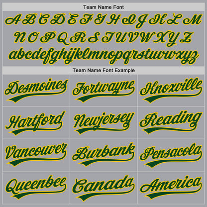 Custom Gray Green-Gold Authentic Baseball Jersey - Sky-Custom