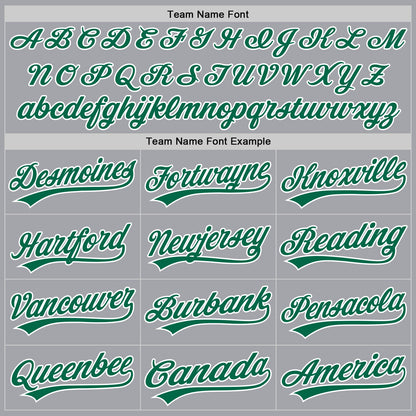 Custom Gray Kelly Green-White Authentic Baseball Jersey - Sky-Custom