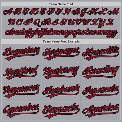 Custom Gray Crimson-Black Authentic Baseball Jersey - Sky-Custom