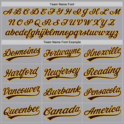 Custom Gray Brown-Gold Authentic Baseball Jersey - Sky-Custom
