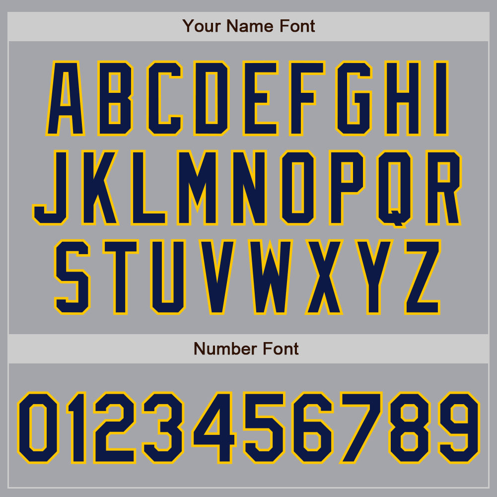Custom Gray Navy-Gold Authentic Baseball Jersey - Sky-Custom