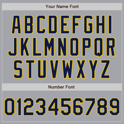 Custom Gray Navy-Gold Authentic Baseball Jersey - Sky-Custom