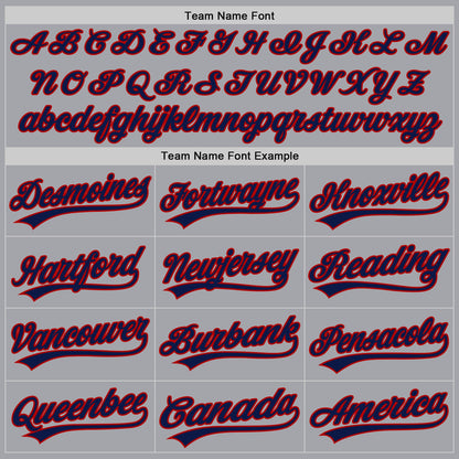 Custom Gray Red-Navy Authentic Baseball Jersey - Sky-Custom