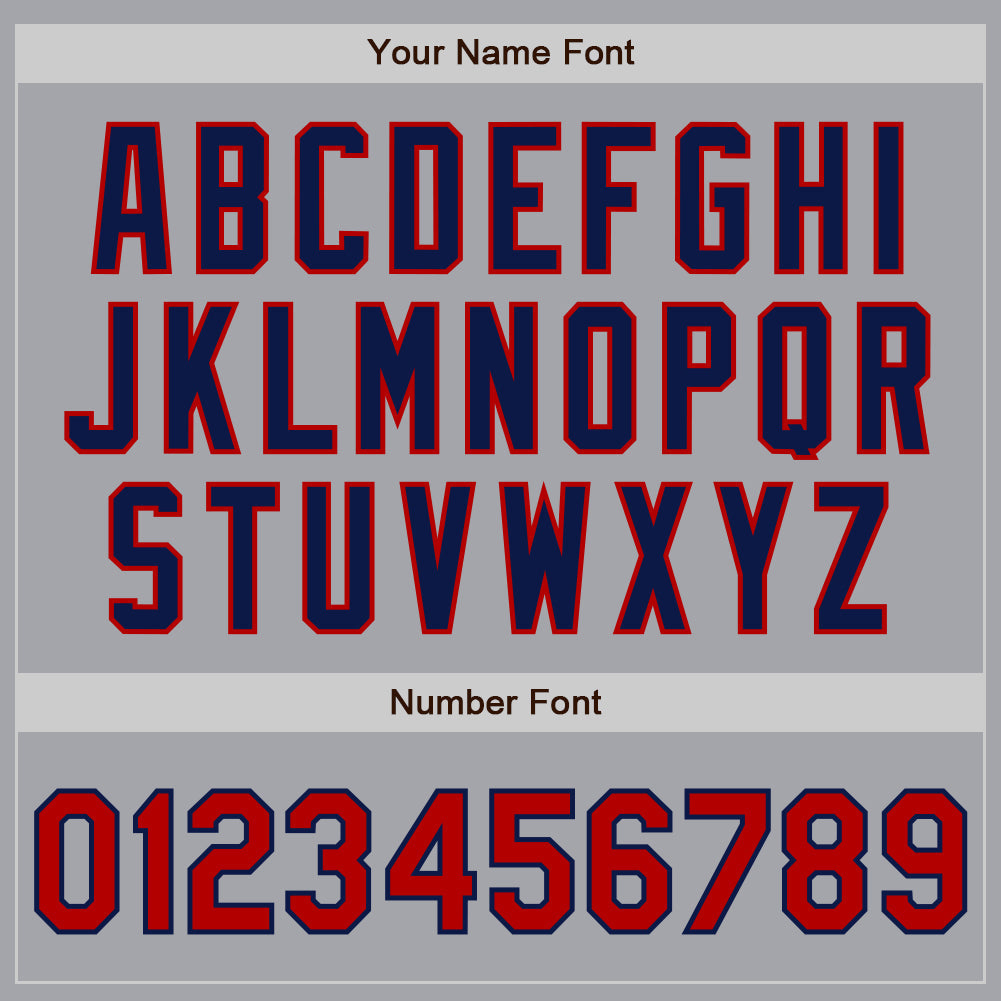 Custom Gray Red-Navy Authentic Baseball Jersey - Sky-Custom