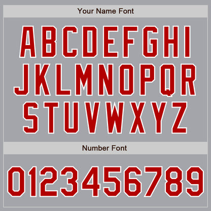 Custom Gray Red-White Authentic Baseball Jersey - Sky-Custom