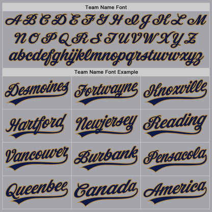 Custom Gray Navy-Old Gold Authentic Baseball Jersey - Sky-Custom