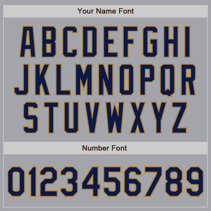 Custom Gray Navy-Old Gold Authentic Baseball Jersey - Sky-Custom