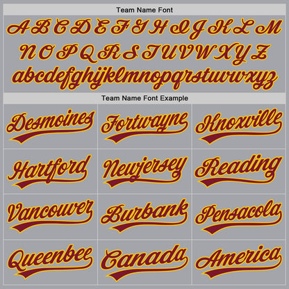 Custom Gray Crimson-Gold Authentic Baseball Jersey - Sky-Custom