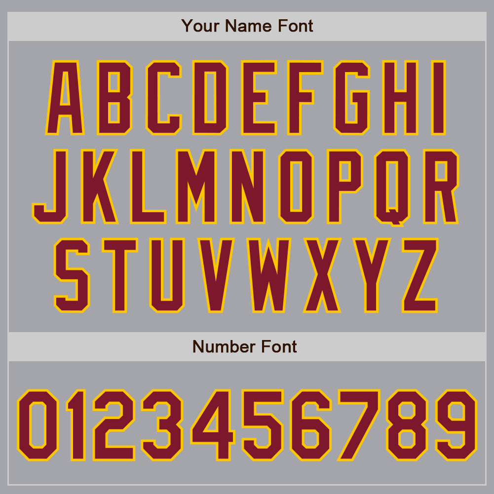 Custom Gray Crimson-Gold Authentic Baseball Jersey - Sky-Custom