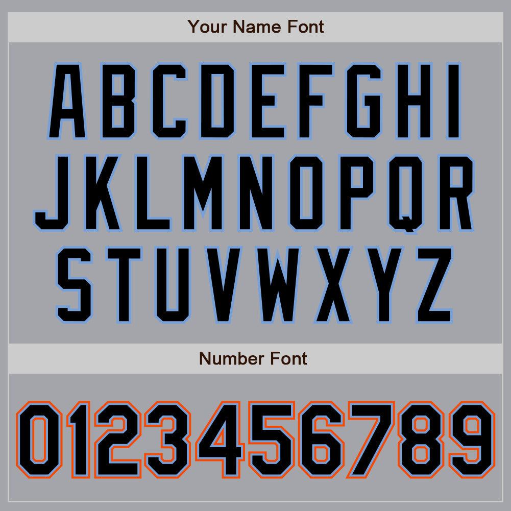Custom Gray Black Powder Blue-Orange Authentic Baseball Jersey - Sky-Custom
