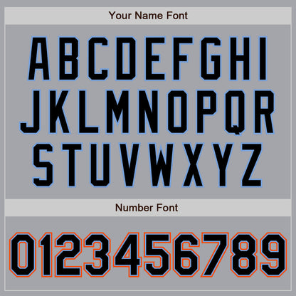 Custom Gray Black Powder Blue-Orange Authentic Baseball Jersey - Sky-Custom
